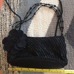 Black Beaded Wristlet